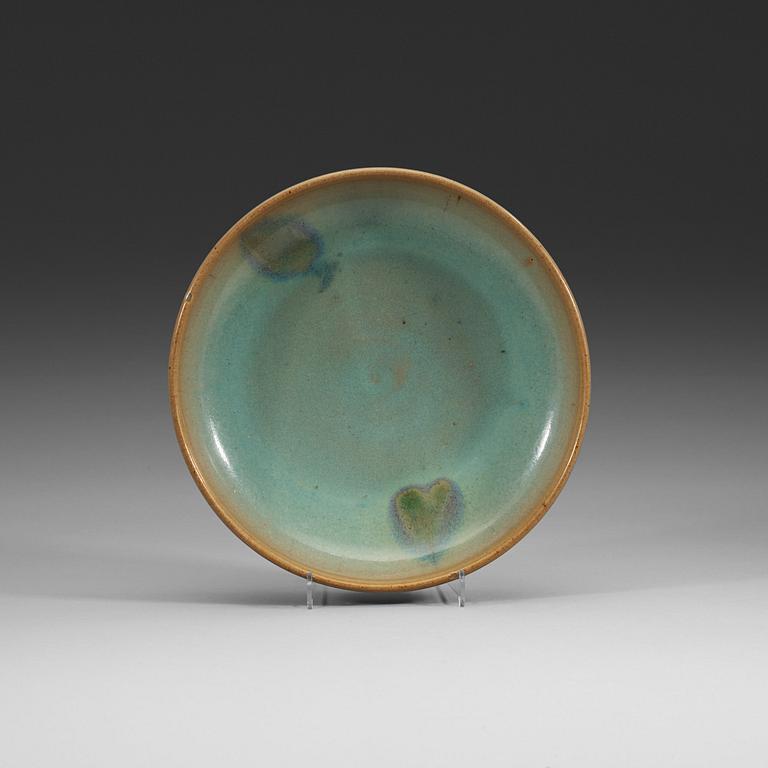 A Jun glazed dish, Yuan dynasty (1271-1368).