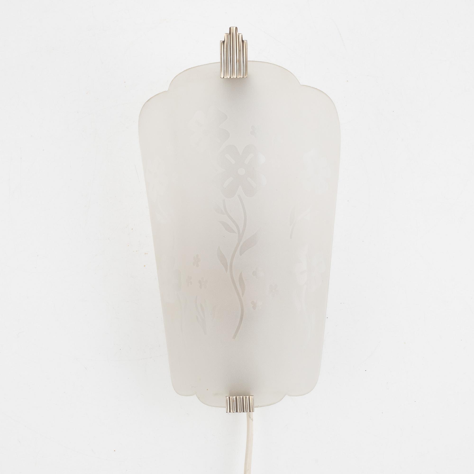 Fritz Kurz, a wall sconce model "KD 995/1", Orrefors 1940s.