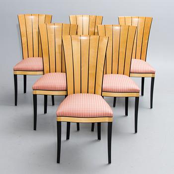 A late 20th century diningtable and six chairs for Adelta Finland.