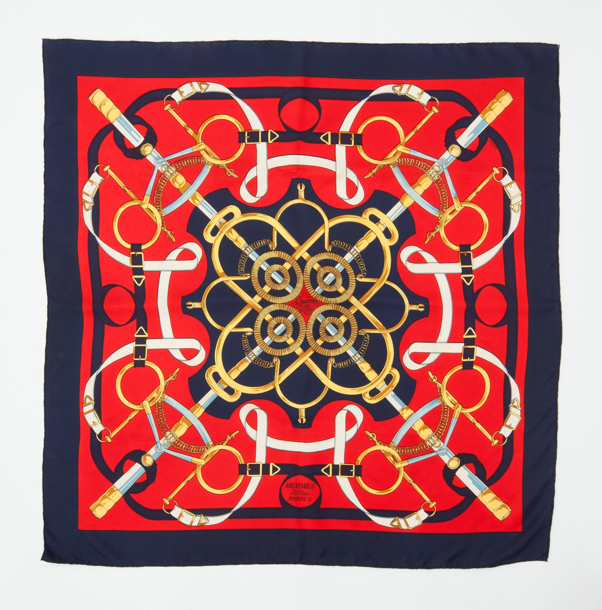 HERMÈS, scarf, "Eperon D'or".