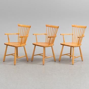 CARL MALMSTEN, karmstolar, 3 st, "Lilla Åland", Stolab, 1992.