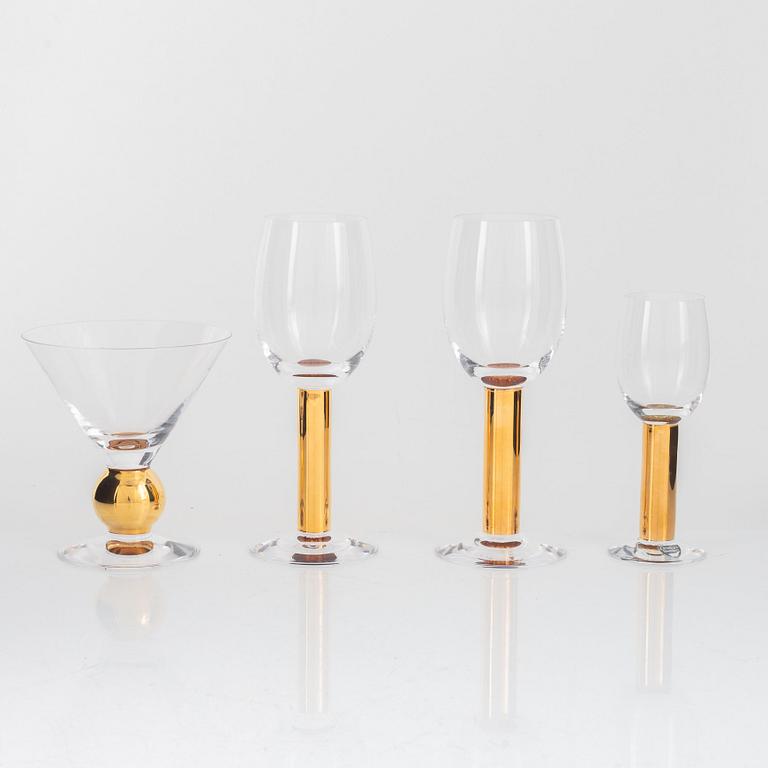 Gunnar Cyrén, four 'Nobel' glasses, Orrefors.