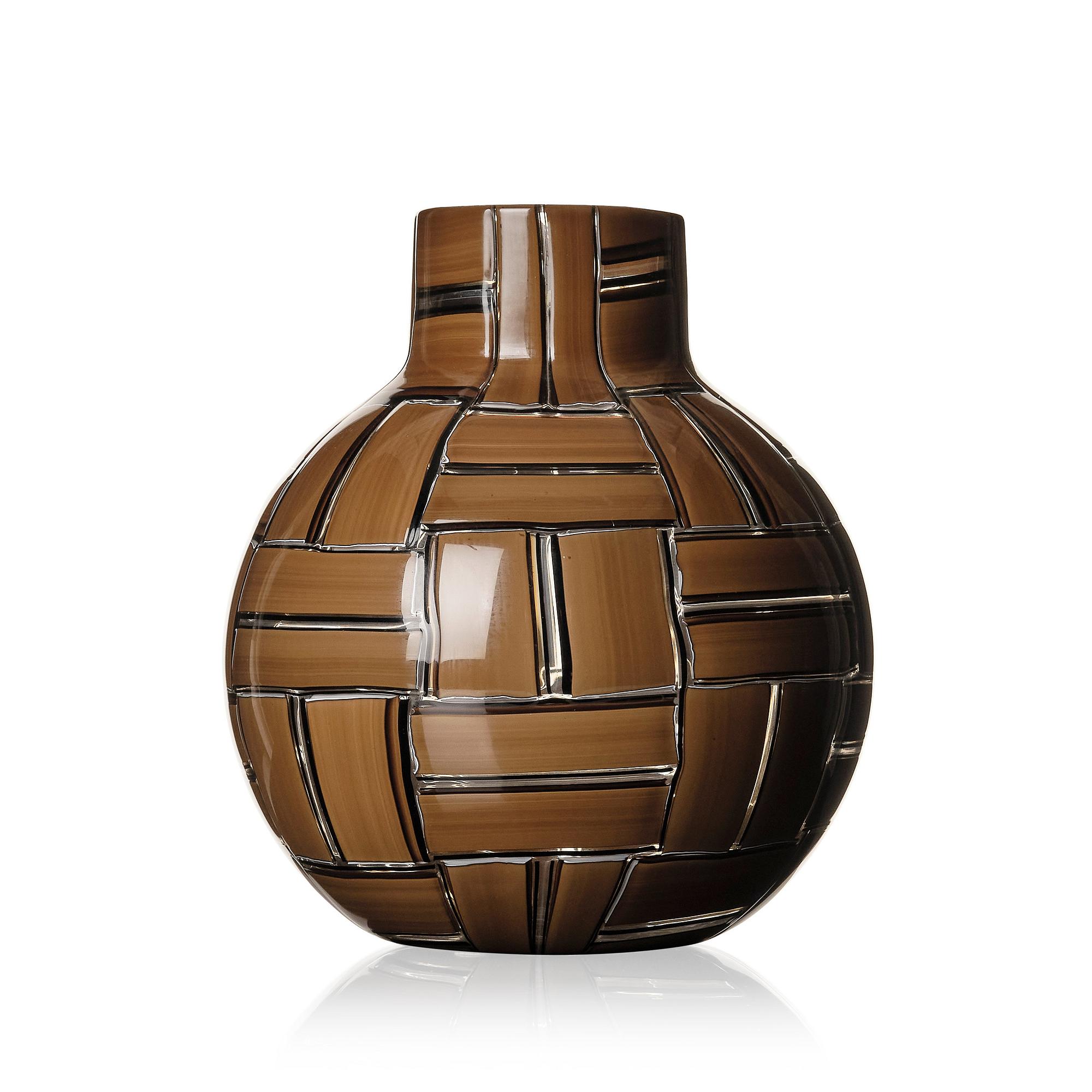 Ercole Barovier, a brown and black 'a tessese' vase, Barovier & Toso, Murano Italy, 1950s-1960s.