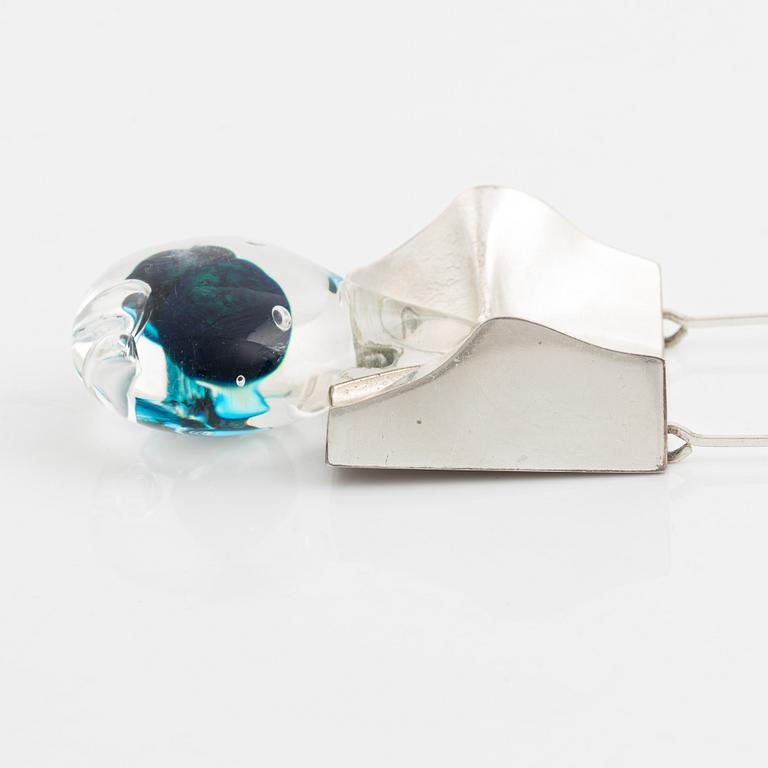 Björn Weckström, An acrylic and sterling silver necklace "Space Silver" Lapponia, Finland 1973.