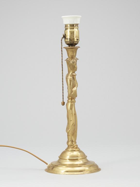 A brass table lamp attributed to Marie-Louise Idestam Blomberg, Sweden 1920's.