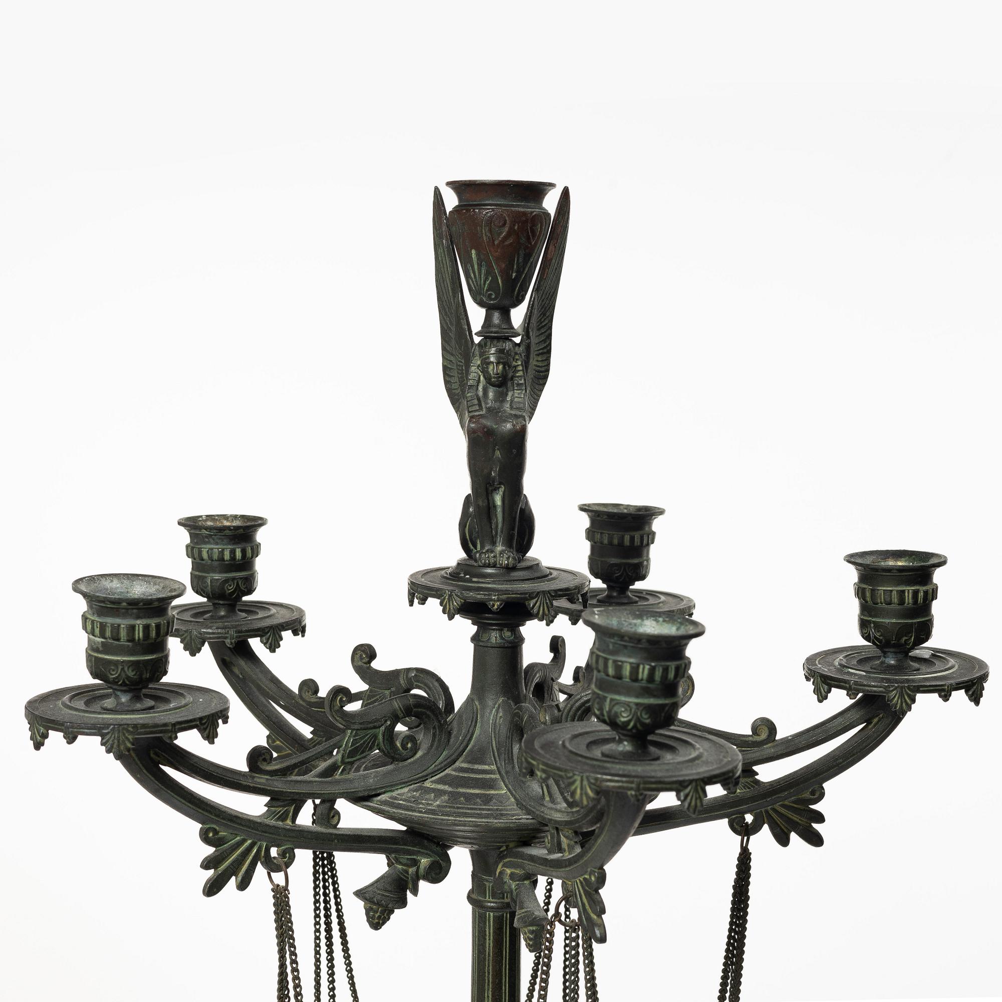 A pair of candelabras, late 19th century.