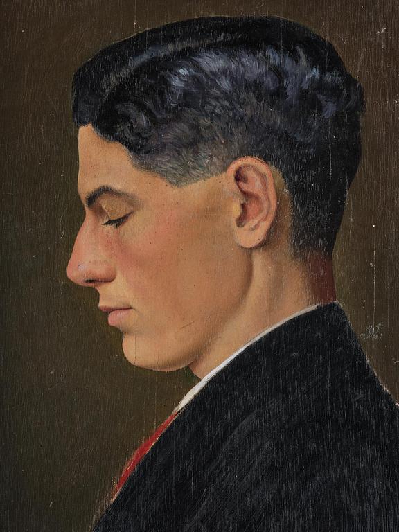 Owe Zerge, Portrait of a young man reading.