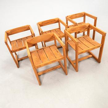 Edvin Helseth karmstolar 5 st  modellnr 313 ur Trybo-serien, Trybo och Strange Bruk Norge 1900-talets andra hälft.