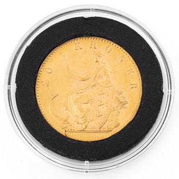 Gold coin, Denmark, Christian IX, 20 kroner, 1873.