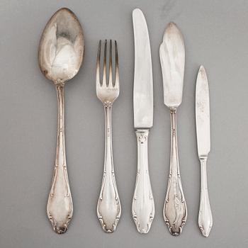 BESTICKSERVIS, 71 delar. Silver. Total vikt ca 3,268 kg.