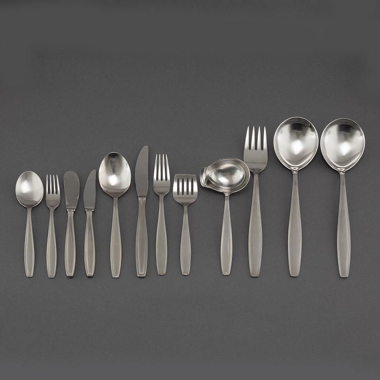 A stainless steel flatware set of 115 pcs by Sven-Arne Gillgren for Gense and G.A.B, third quarter of the 20th century.