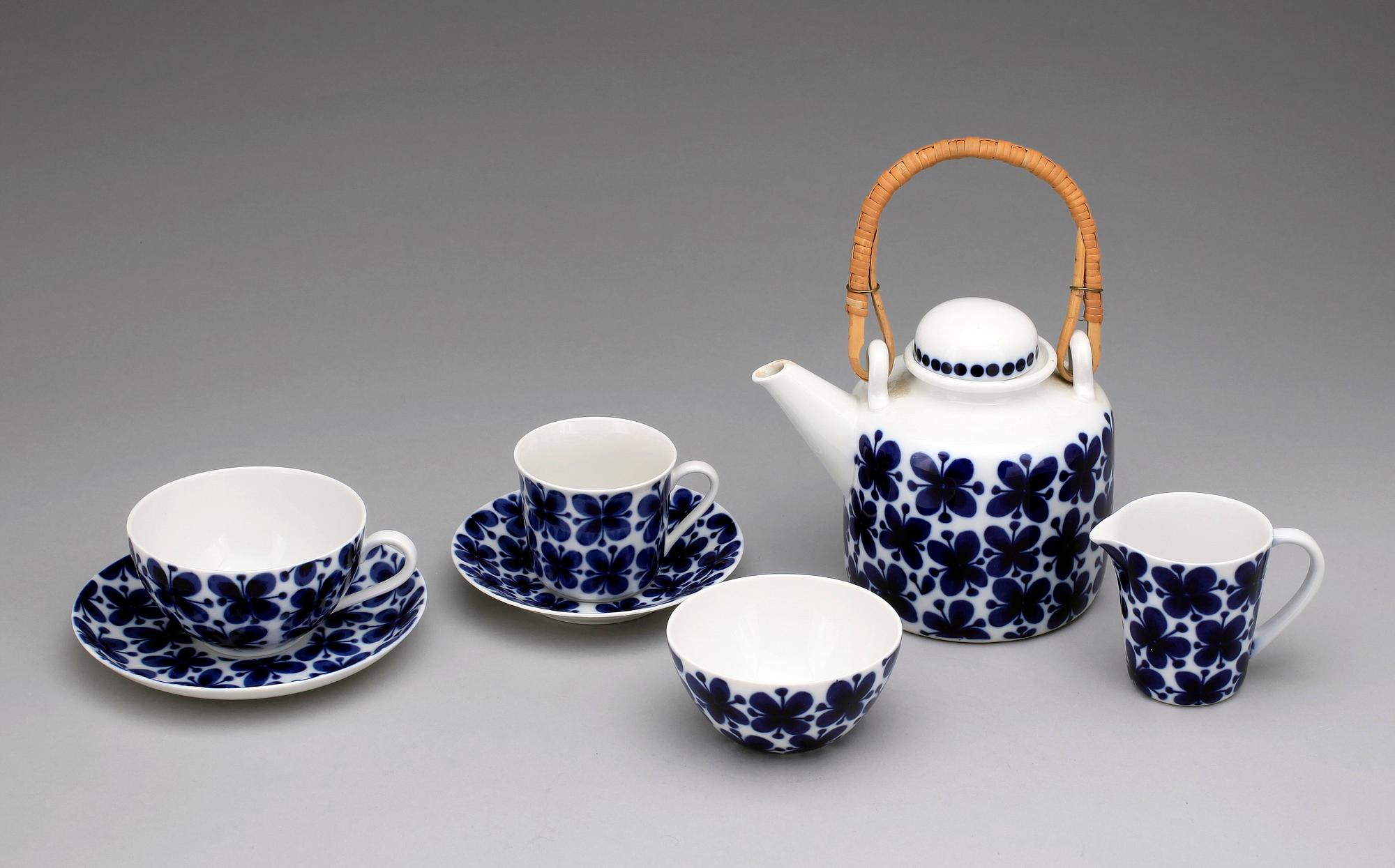 KAFFE-och TESERVIS, 14 delar, porslin, "Mon Amie", Rörstrand. 1900-talets andra hälft.