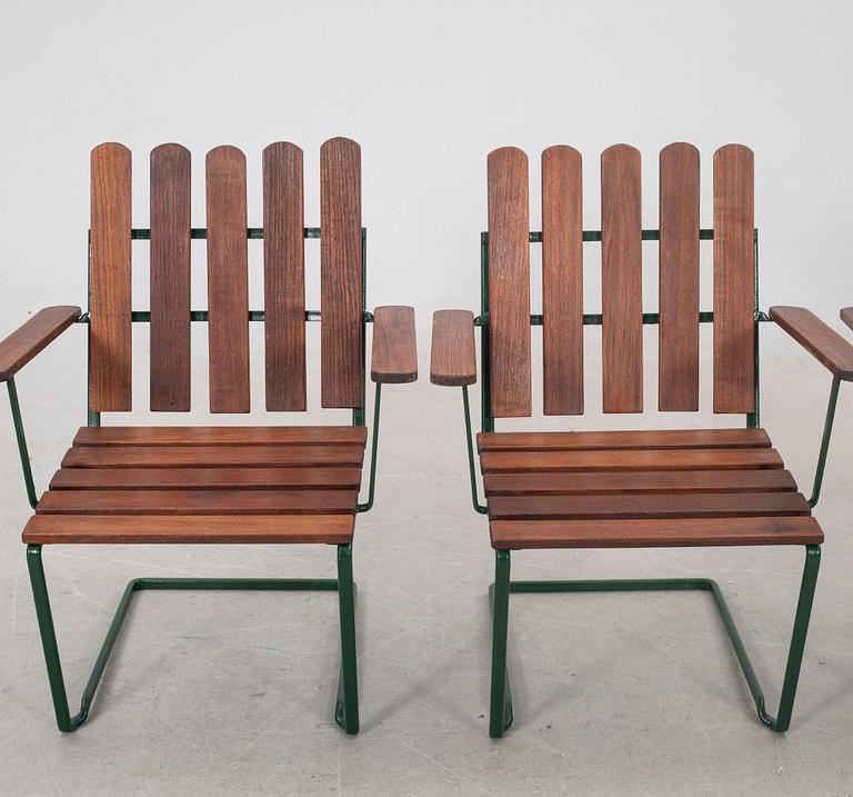 Arthur Lindqvist, Armchairs, 4 pcs, model A2, Grythyttan, 20th century.