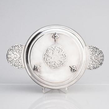 A Swedish sterling silver dish with cover, copy 1952 by S.A.Ackland after Wolter Siewers.