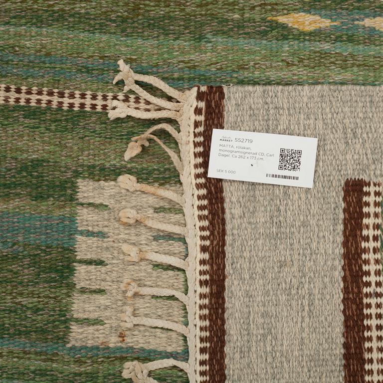 MATTA, rölakan, monogramsignerad CD, Carl Dagel. Ca 262 x 173 cm.