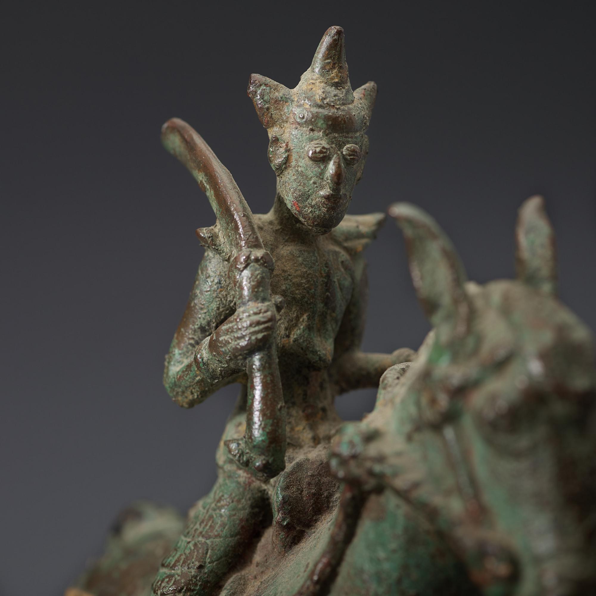 A large bronze equestrian sculpture, Burma, 19th Century.