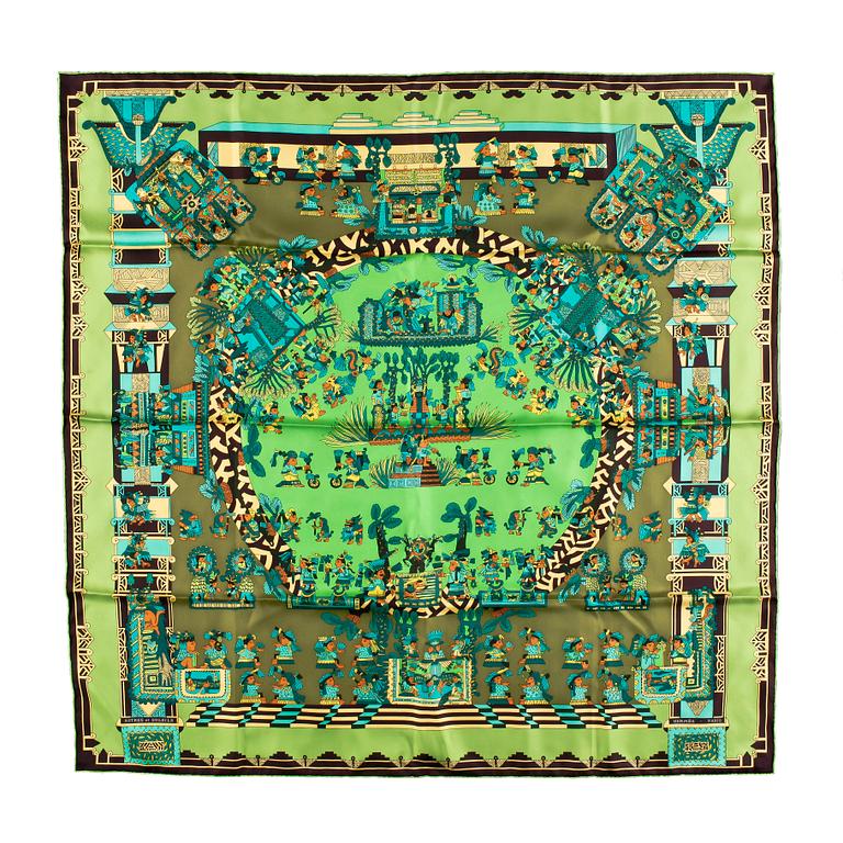 A silk scarf by Hermès, "Astres et Soleils".