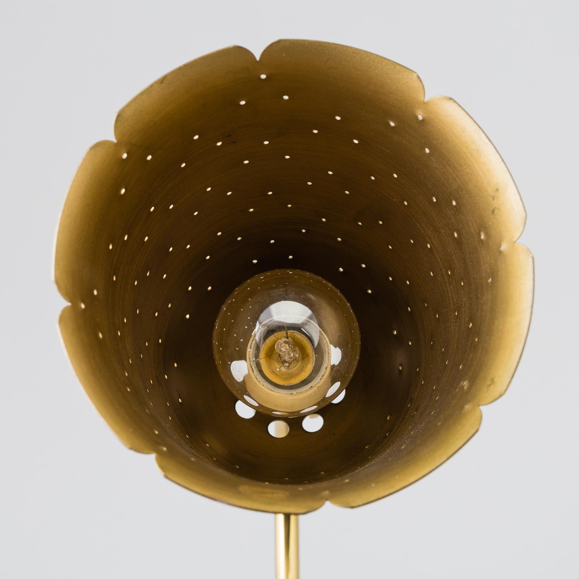 two brass wall lights from Boréns AB, second half of the 20th century.