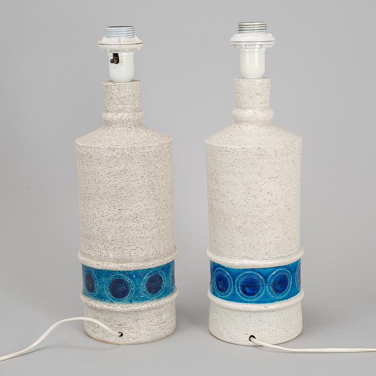 Pair of table lamps, stoneware, Bitossi, 1960/70s.