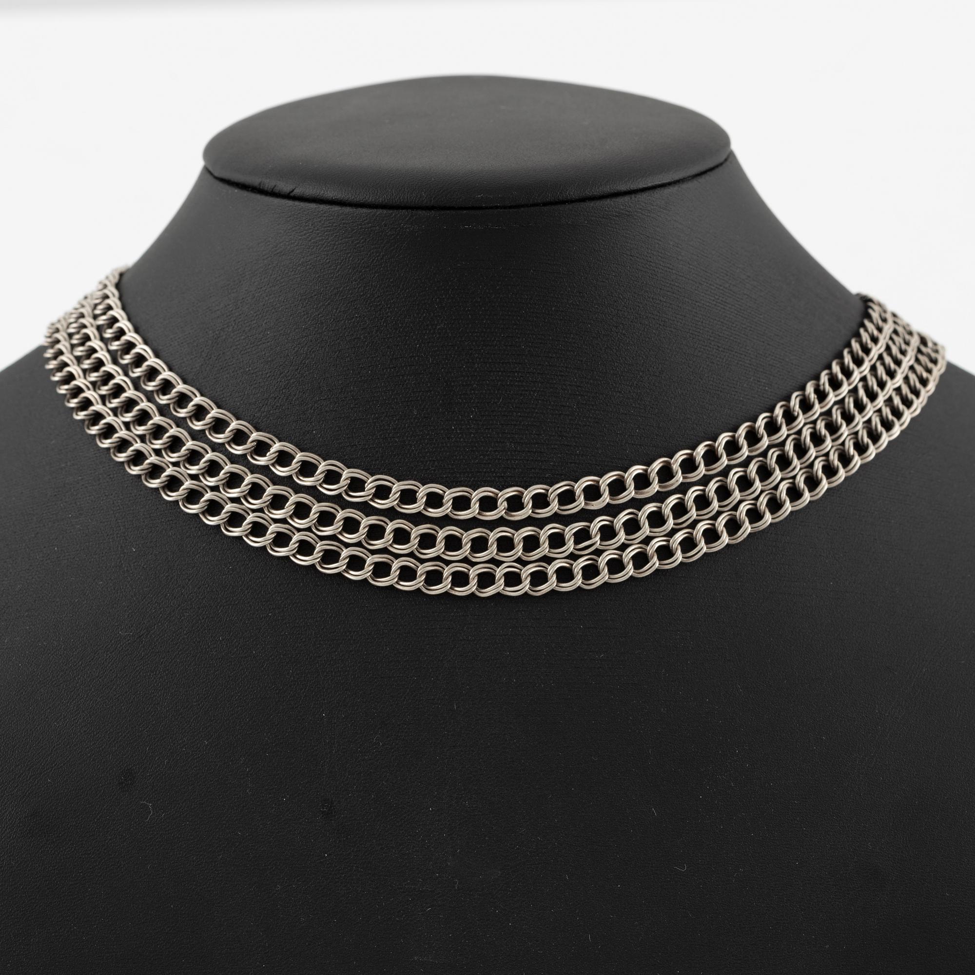 Necklace, silver, folk costume jewellery.