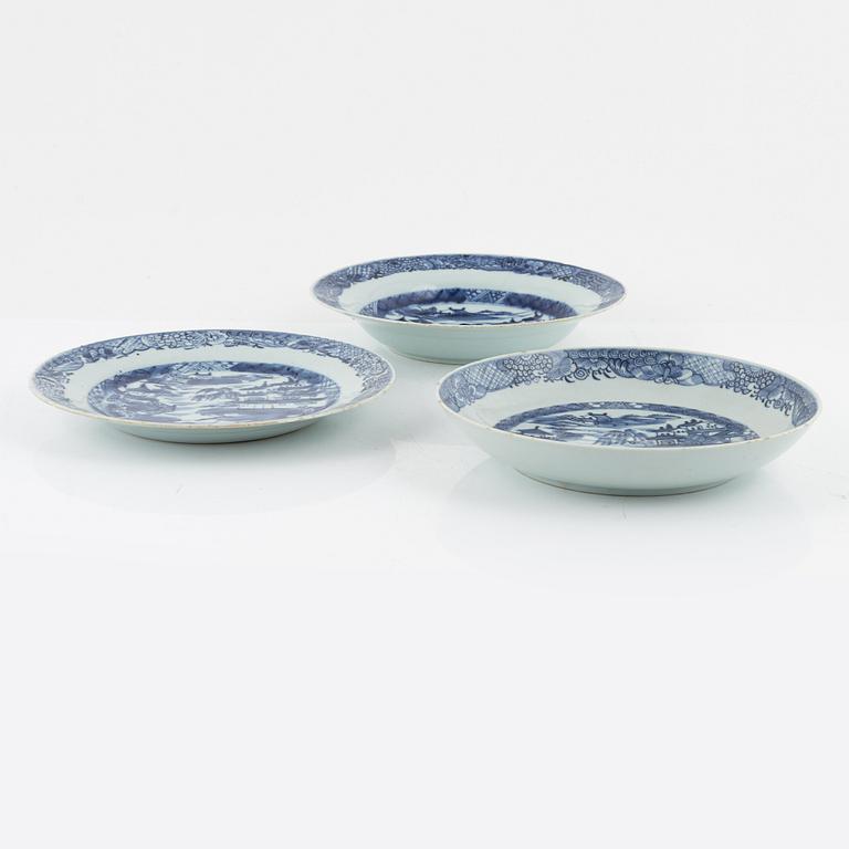 Parts of a dining service, 45 pieces, porcelain, China, mostly Qianlong (1736-95).