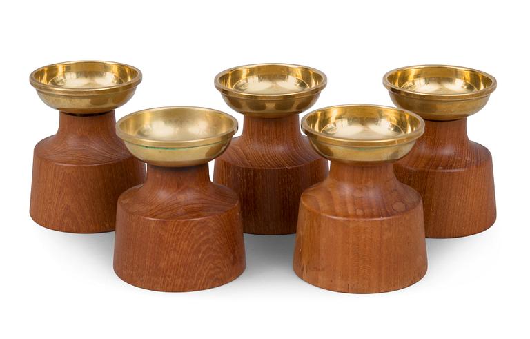 Bertel Gardberg, A SET OF FIVE A CANDLESTICKS.