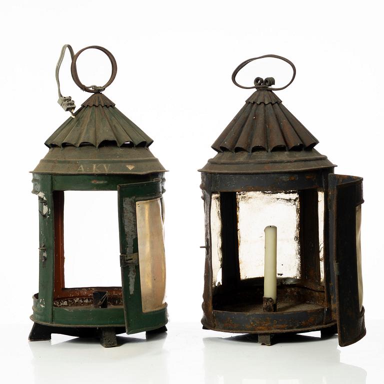 Lanterns, 2 pcs. folk art, 19th century.