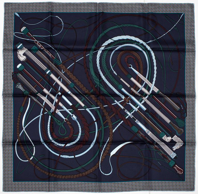 HERMÈS, scarf, 'Fouets et Badines'.