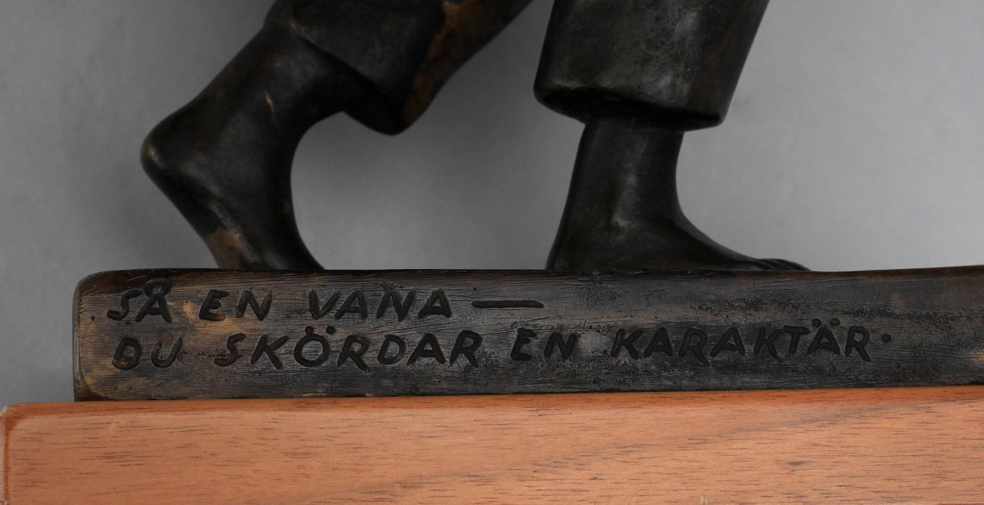 TORE STRINDBERG, skulptur, brons. Sign. Gjutarstämplar Otto Meyer.
