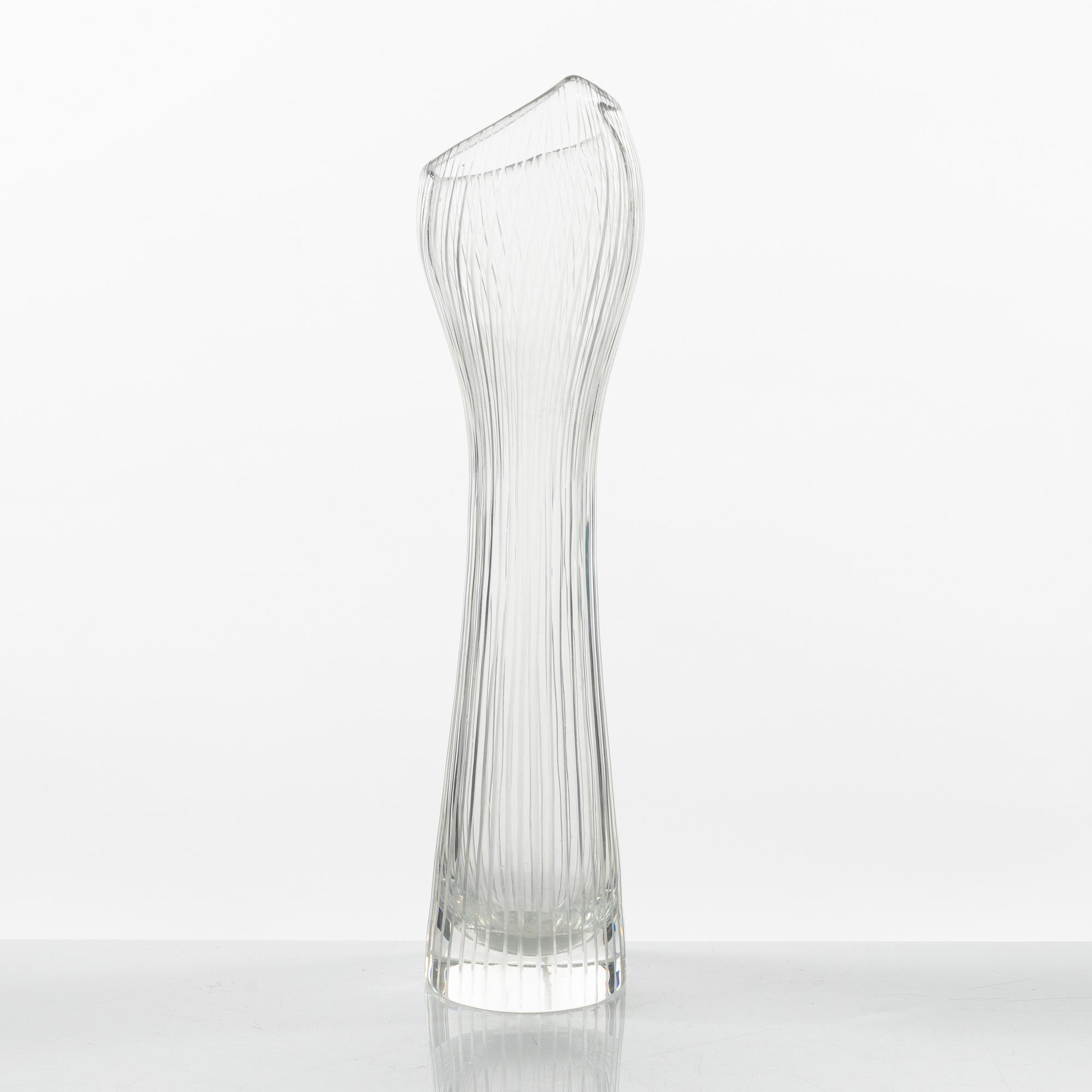 Tapio Wirkkala, a glass vase, signed.