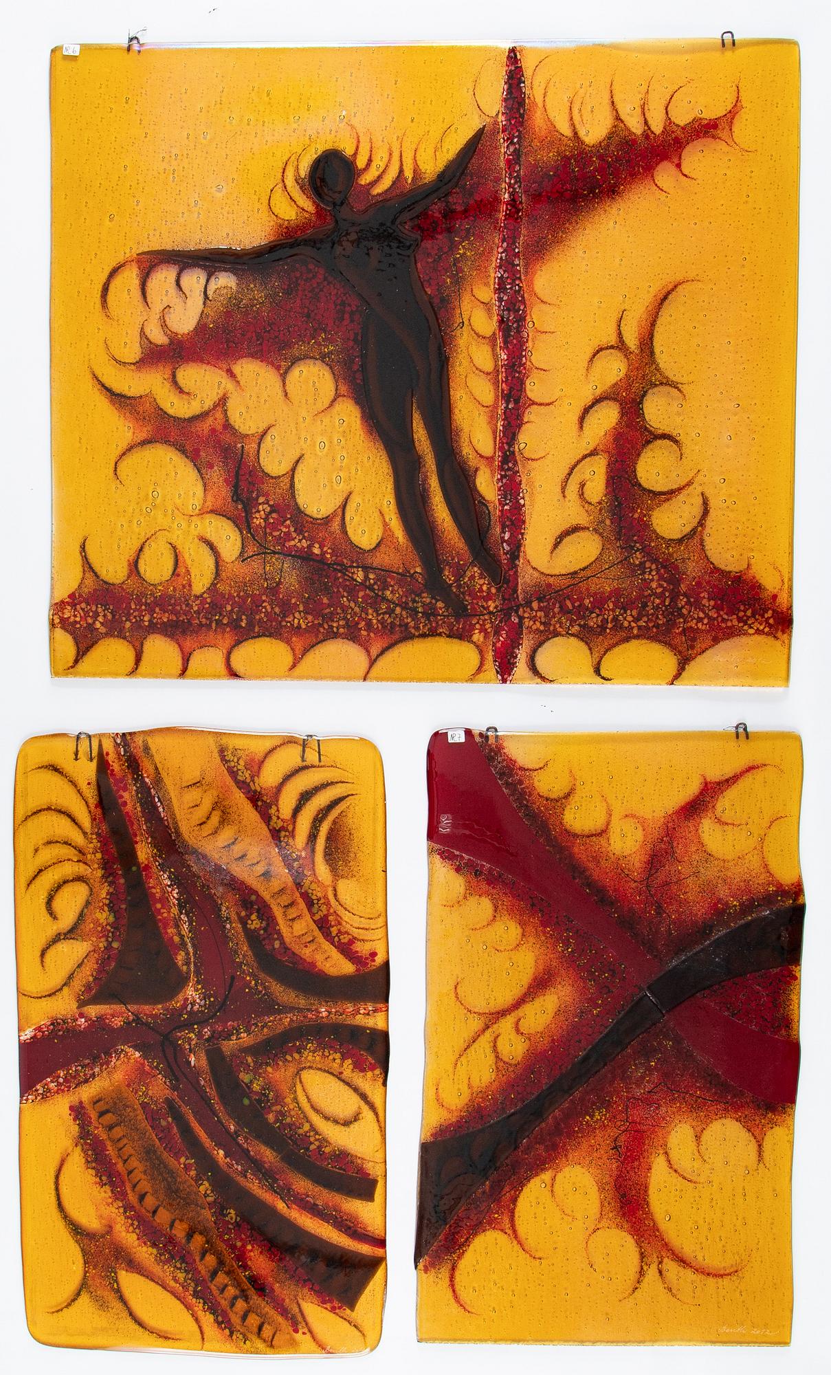Benth Owesen, 23 glass plaques, Norway, signed and dated.