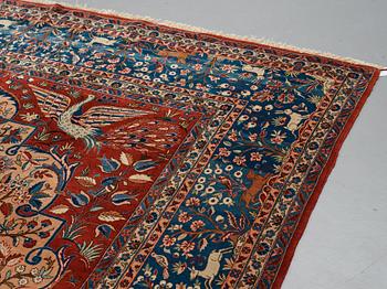 A carpet, a semi-antique Kashan, a so called Dabir, ca 383,5-387,5 x 269,5-275 cm.