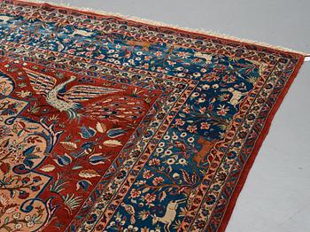 A carpet, a semi-antique Kashan, a so called Dabir, ca 383,5-387,5 x 269,5-275 cm.