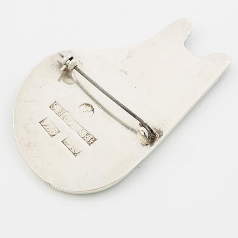 Sven-Erik Högberg, Brooch in the form of a cat, sterling silver, Gothenburg 1992.