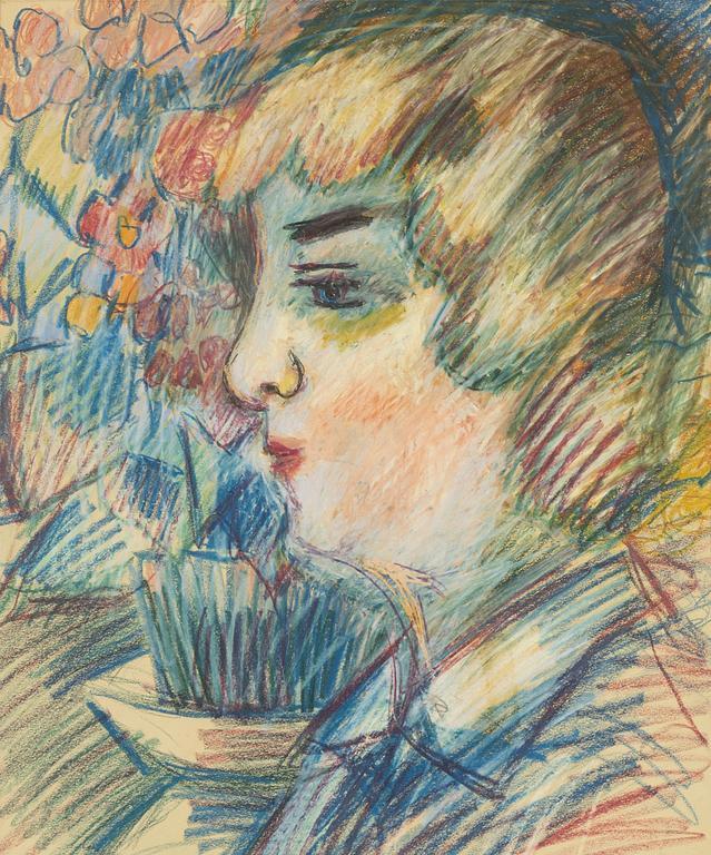 Ester Henning, attributed, pastel, unsigned certified by Hunnar Hjortén.
