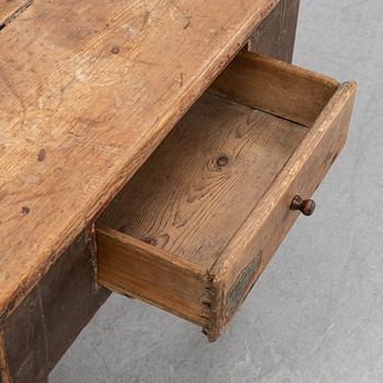 A Swedish painted table with a drawer, 19th century.