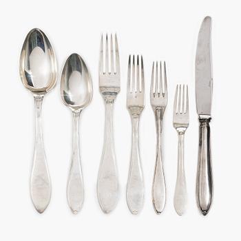 C.G. Hallberg, A 36 piece 'Svensk spets' cutlery service, Stockholm 1907.