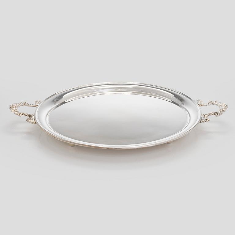 A silver-plated tray, second half of the 20th century.