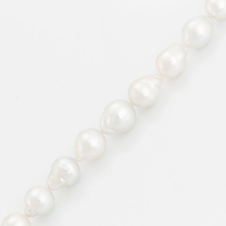 A cultured South Sea pearl necklace.