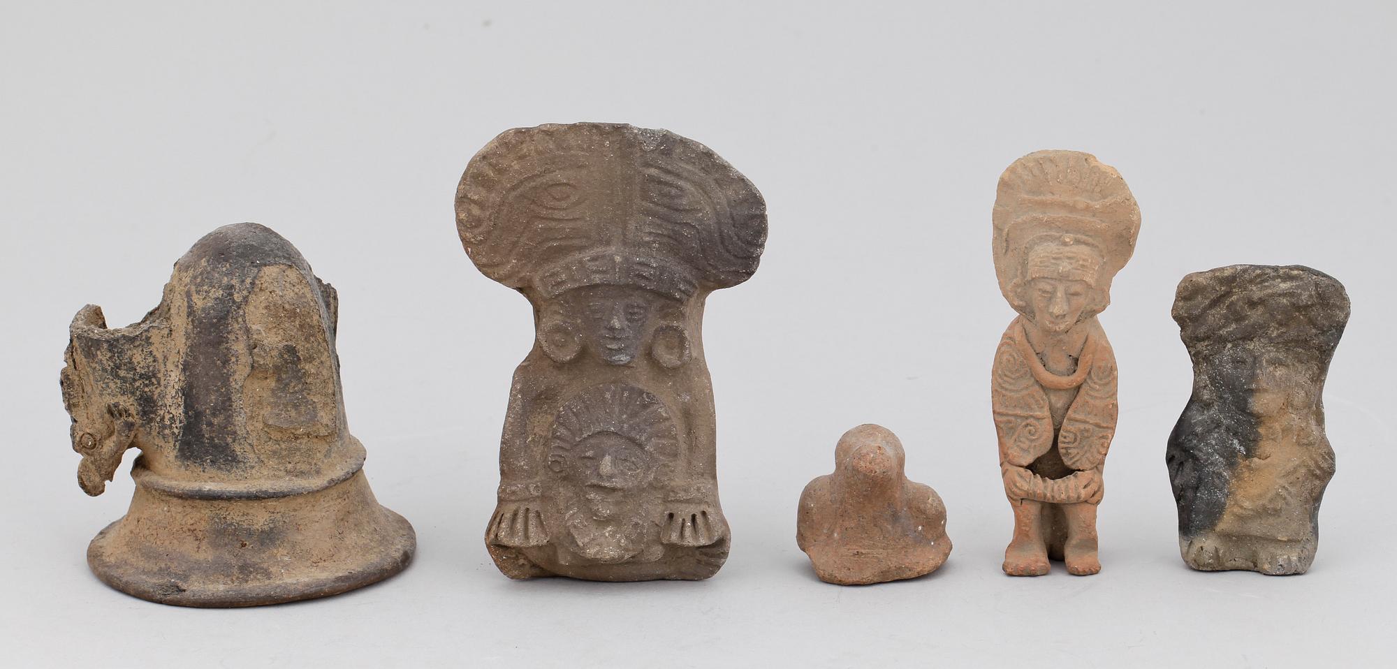 PARTI KERAMIK, 5 delar, lergods, Pre-columianska.