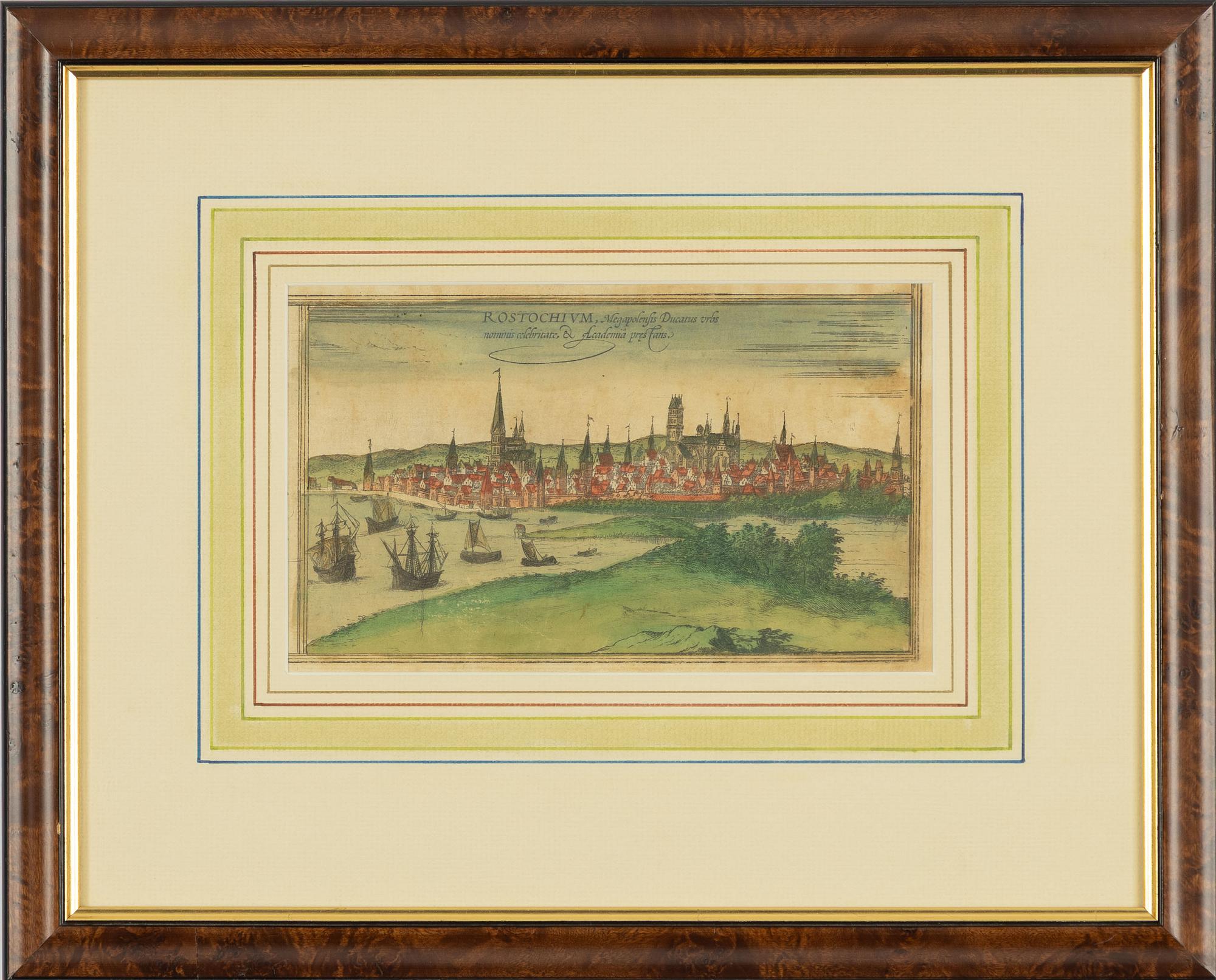 Frans Hogenberg,  Rostock från Sjösidan.