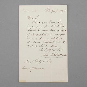 SAMUEL MORSE (1791-1872), brev daterat 19 juni -53.