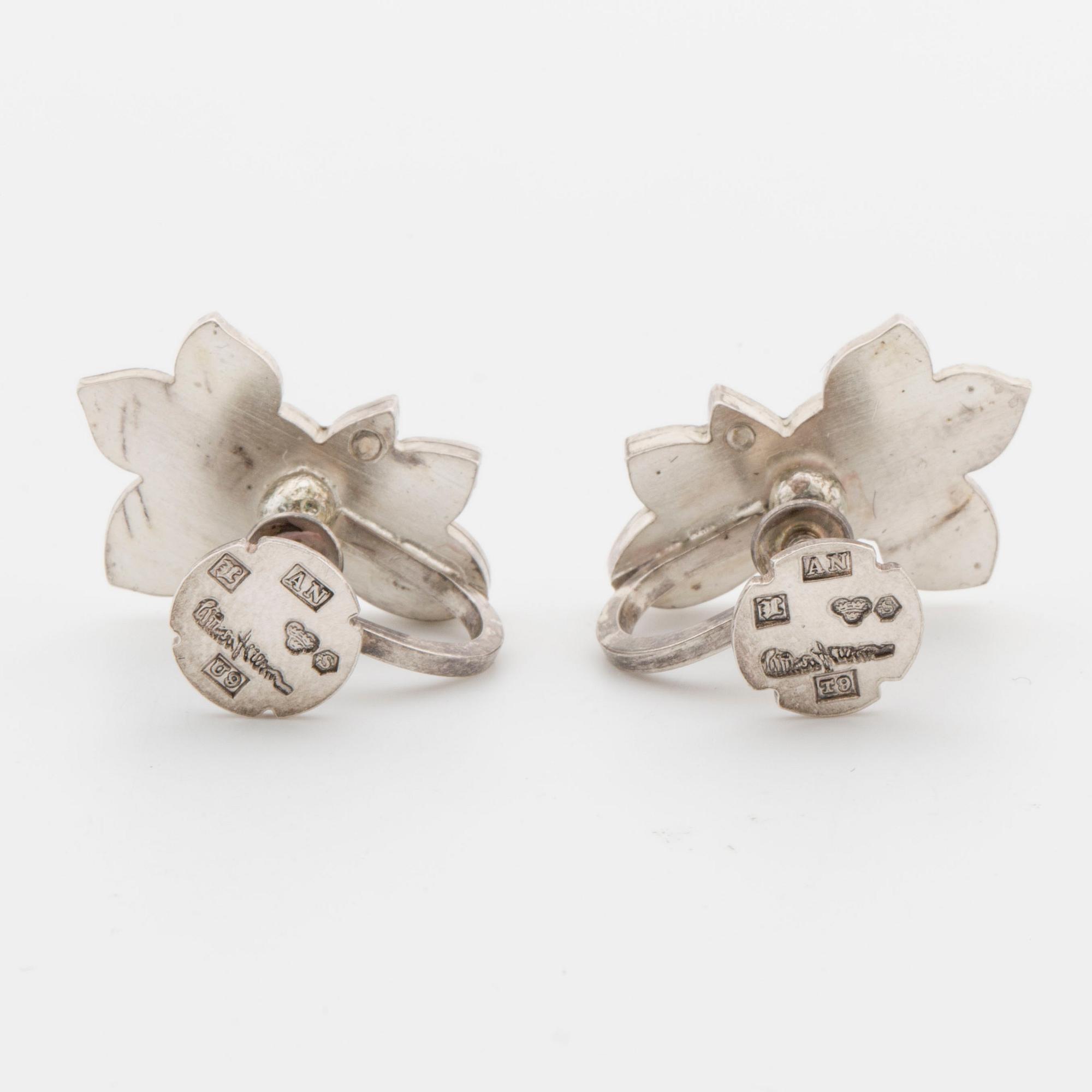 WIWEN NILSSON, örhängen, ett par, silver, Lund 1969,