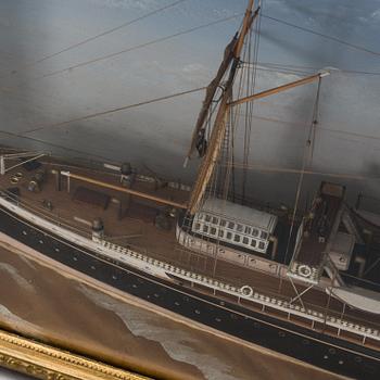 A scale model of the SS 'City of Paris',  around 1900.