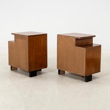 Bedside tables, a pair, Art Deco style, late 20th century.