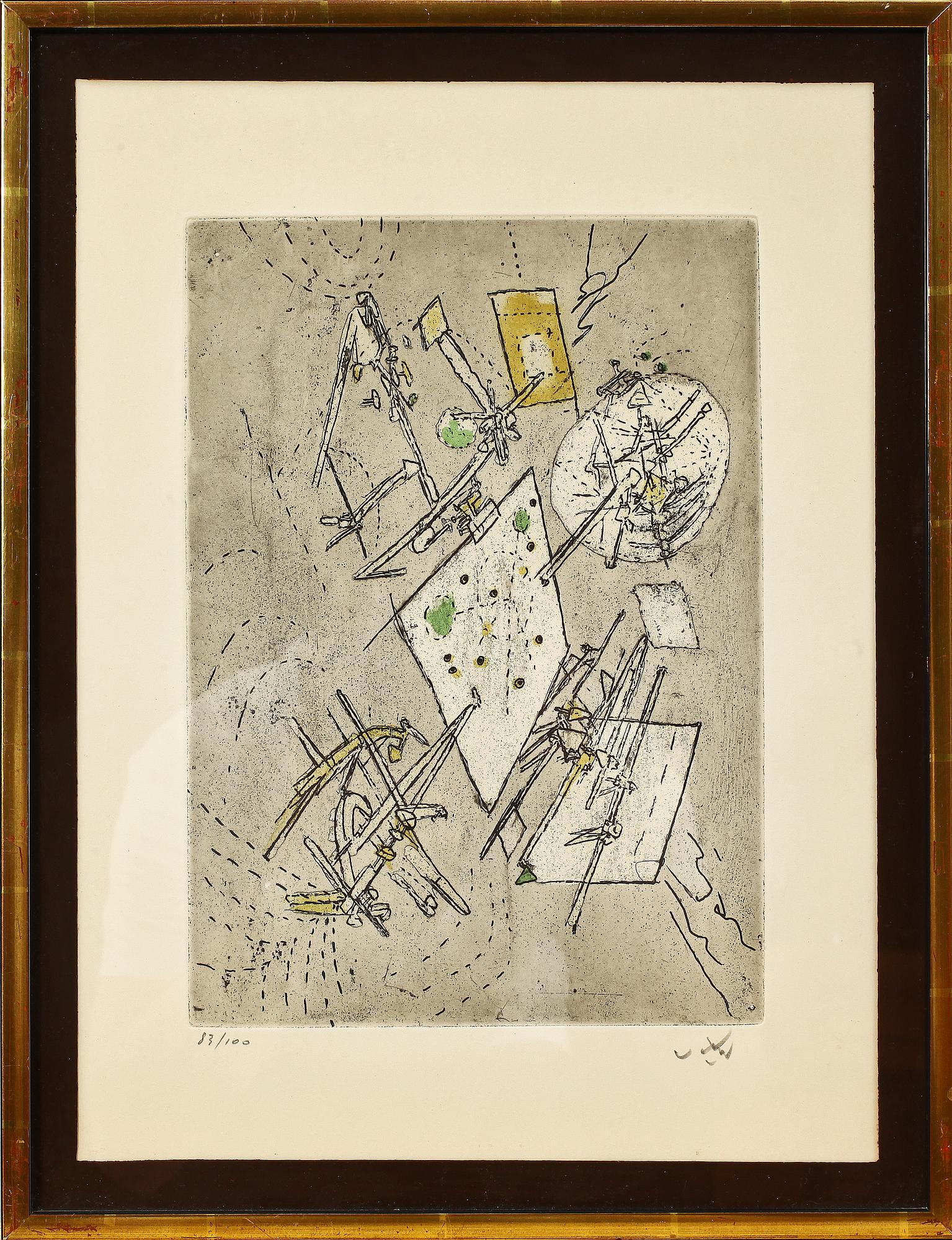 ROBERTO MATTA, färgetsningar, 5 st, sign o numr 83/100.