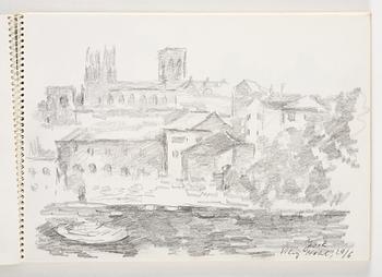 Lotte Laserstein, 3 skissblock med teckningar.