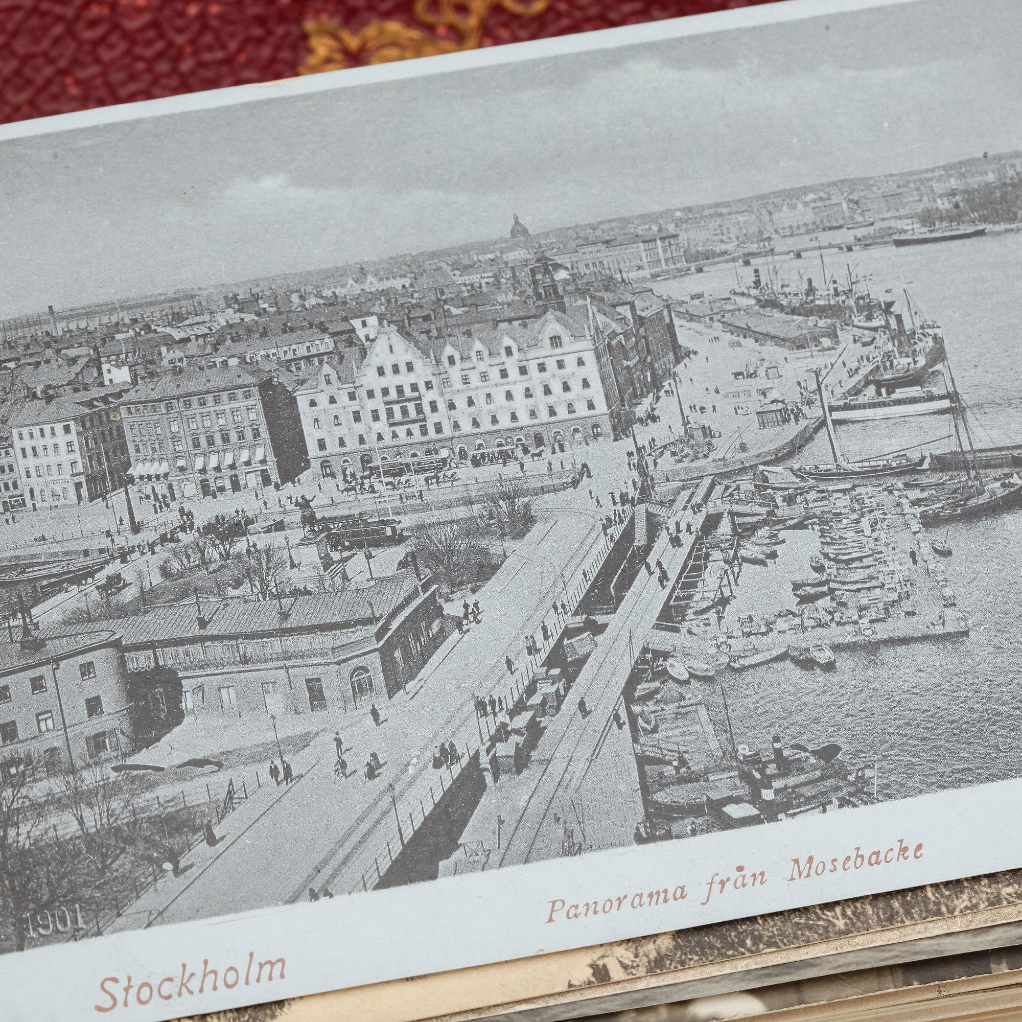 VYKORTSSAMLING, 4 st album, omkring sekelskiftet 1900.