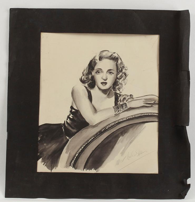 MAX GOLDSTEIN (MAGO) dräktskisser, kostymteckningar, blyertsskisser, fotografier, ca 40 st, vissa daterade o signerade.