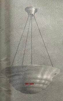 Edward Hald, a ceiling lamp model "HD 625", Orrefors & Nordiska Kompaniet, 1930s.